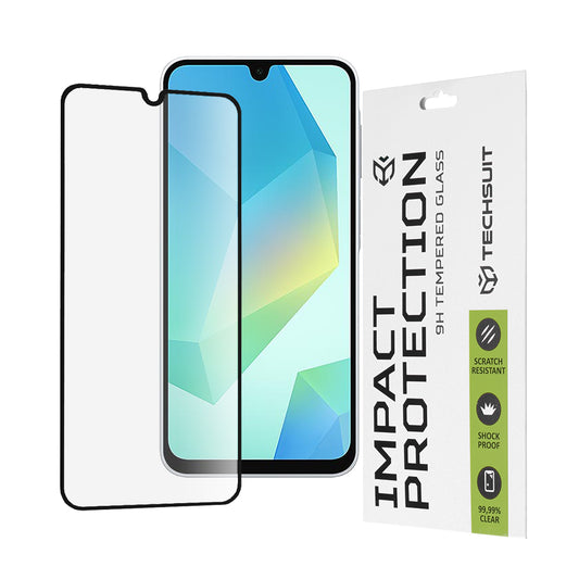 Pellicola protettiva per schermo Techsuit per Samsung Galaxy A17 4G / A17 5G / A16 5G A166 / A16 4G A165, Vetro temperato, Full Glue, 111D, Nero