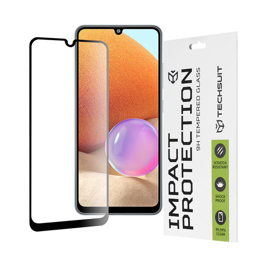 Pellicola protettiva per schermo Techsuit per Samsung Galaxy A33 5G A336 / A32 A325, Vetro Temperato, Full Glue, 111D, Nero