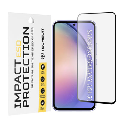 Pellicola protettiva per schermo Techsuit per Samsung Galaxy A54 A546, Vetro temperato, Full Glue, Nero