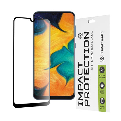 Pellicola protettiva per schermo Techsuit per Samsung Galaxy M31 M315 / M21 M215 / A50s A507 / A30s A307, Vetro temperato, Full Glue, 111D, Nero