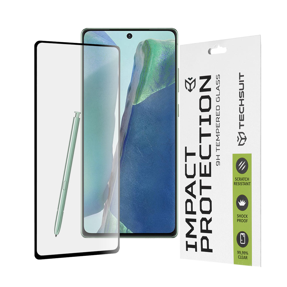 Pellicola protettiva per schermo Techsuit per Samsung Galaxy Note 20 5G N981 / Note 20 N980, Vetro Temperato, Full Glue, 111D, Nero