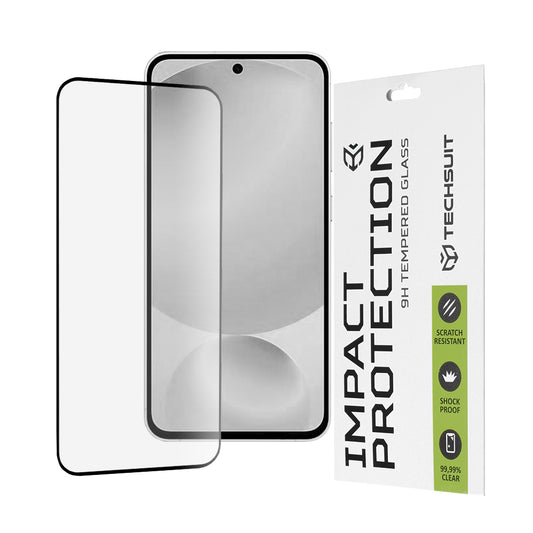 Pellicola protettiva per schermo Techsuit per Samsung Galaxy S25 FE, Vetro temperato, Full Glue, 111D, Nero