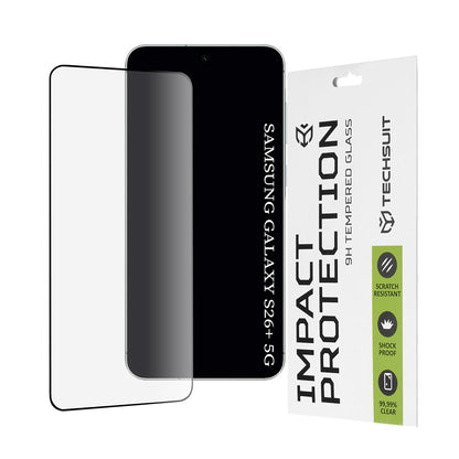 Pellicola protettiva Techsuit per Samsung Galaxy S26 Plus S947, Vetro Temperato, Full Glue, 111D, Nera