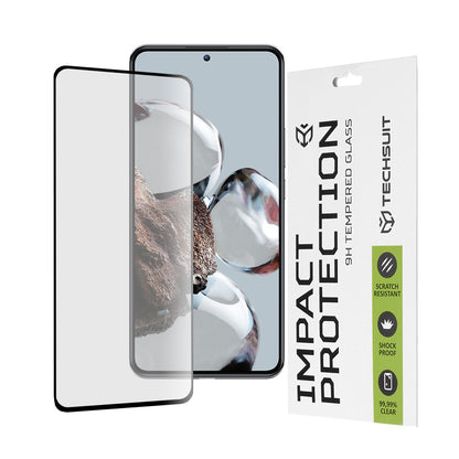 Pellicola protettiva per schermo Techsuit per Xiaomi 12T / 12T Pro, Vetro temperato, Full Glue, 111D, Nero