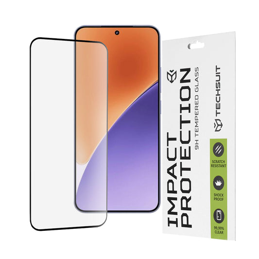 Pellicola protettiva per schermo Techsuit per Xiaomi 15, Vetro temperato, Full Glue, 111D, Nero