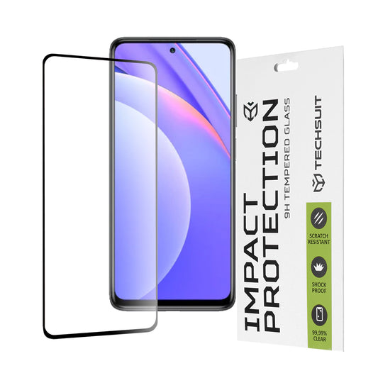 Pellicola protettiva per schermo Techsuit per Xiaomi Mi 10T Lite 5G, Vetro Temperato, Full Glue, 111D, Nero