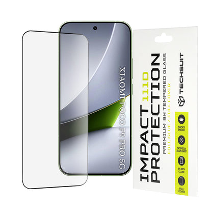 Pellicola Protettiva Schermo Techsuit per Xiaomi Poco F9 Pro, Vetro Temperato, Full Glue, 111D, Nero