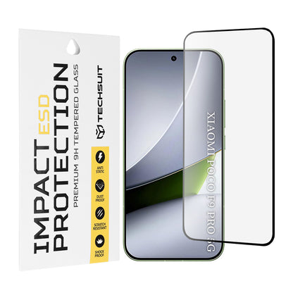 Pellicola protettiva per schermo Techsuit per Xiaomi Poco F9 Pro, vetro temperato, full glue, nera