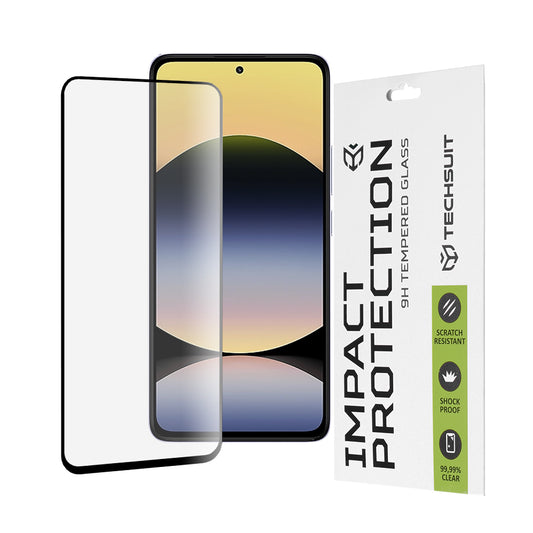 Pellicola protettiva per schermo Techsuit per Xiaomi Redmi Note 14 4G (Regionale) / Note 14 5G, Vetro Temperato, Full Glue, 111D, Nero