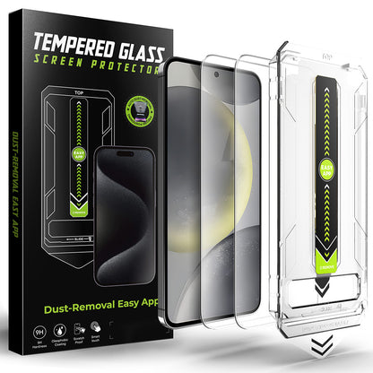 Techsuit TitanGlass CrystalHD Screen Protector for Samsung Galaxy S25 S931 / S24 S921, Tempered Glass, Full Glue, Set of 2 pieces