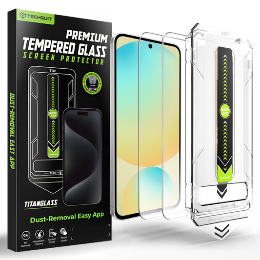 Pellicola protettiva per schermo Techsuit TitanGlass CrystalHD per Samsung Galaxy A56 A566 / S24 FE S721, Vetro temperato, Full Glue, Set da 2 pezzi