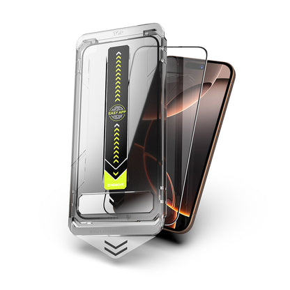 Pellicola protettiva per schermo Techsuit TitanGlass per Apple iPhone 14 Pro Max, Vetro temperato, Full Glue, Set 2 pezzi, Nero