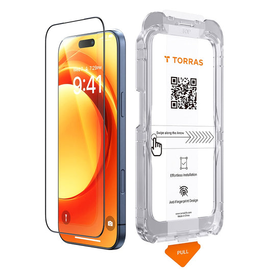 Pellicola protettiva per schermo Torras HD Shield per Apple iPhone 18 Pro Max / 17 Pro Max, Vetro temperato, Full Glue, Nero