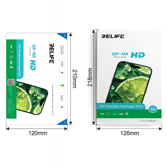 Pellicola Idrogel / TPU Relife GF-1M per Macchina Laminazione UV Vuoto Sunshine C3 Mix Ultra, 120mm x 210mm, Set 50 pezzi