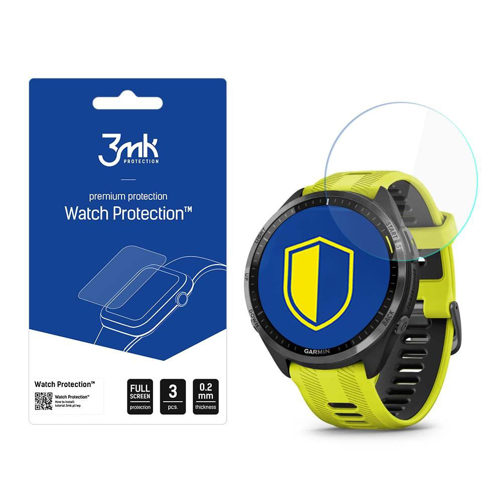 Pellicola Protettiva 3MK Arc per Garmin Forerunner 965, Set 3 pezzi, Plastica