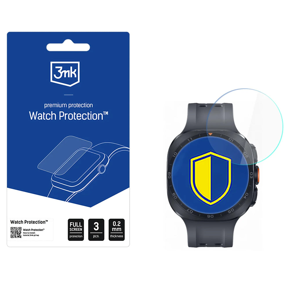 Pellicola Protettiva 3MK FlexibleGlass per Samsung Galaxy Watch Ultra2, Set da 3 pezzi, Vetro Flessibile
