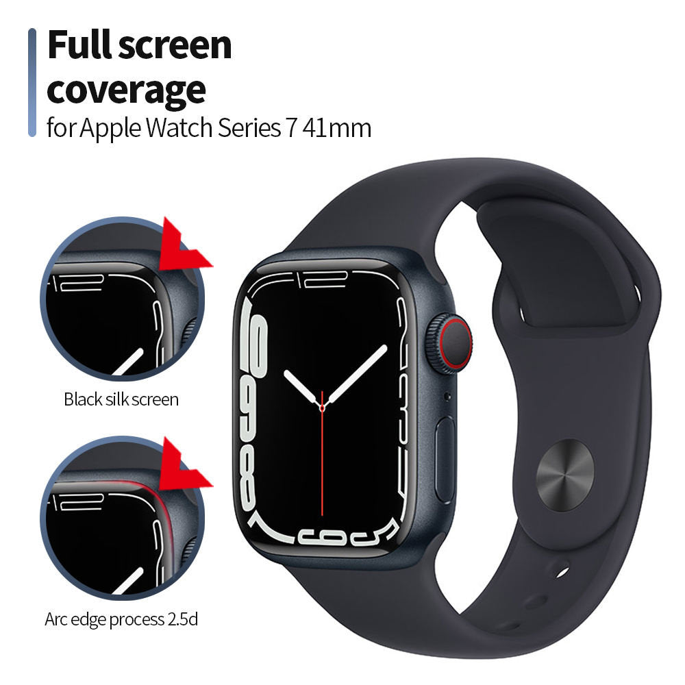 Blueo High Molecule Protective Film for Apple Watch Series 10 42mm, Tempered Glass, Black
