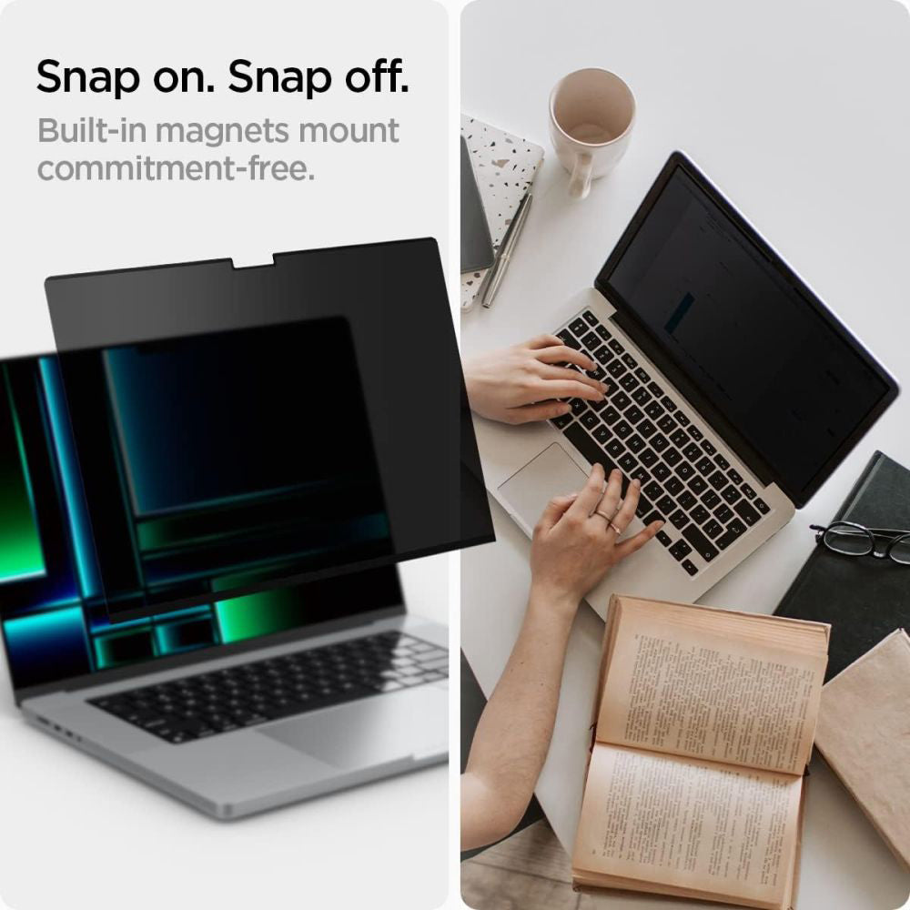 Pellicola Protettiva Privacy Schermo Spigen Safe View Magnetic per Apple MacBook Pro 14inch (2022) / (2024) / (2023) / (2021), Plastica AFL06158