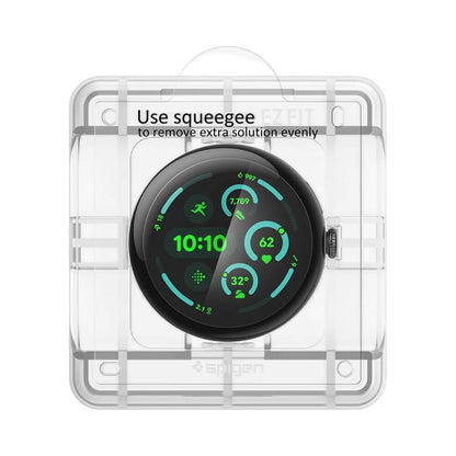 Pellicola Protettiva Spigen Elite Shield EZ FIT per Google Pixel Watch 45mm Series, Set 2 pezzi, Vetro Temperato, Trasparente AFL08525
