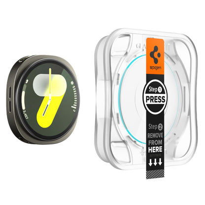 Pellicola Protettiva Spigen GlastR EZ FIT per Samsung Galaxy Watch8 40mm, Set 2 pezzi, Vetro Temperato AGL09876