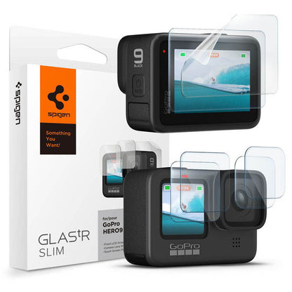 Pellicola Protettiva Schermo e Lente Spigen GlastR Slim per GoPro Hero 12 / 9 / 10 / 11, Vetro Temperato, Set 6 pezzi AGL03045