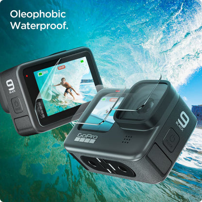 Pellicola Protettiva Schermo e Lente Spigen GlastR Slim per GoPro Hero 12 / 9 / 10 / 11, Vetro Temperato, Set 6 pezzi AGL03045