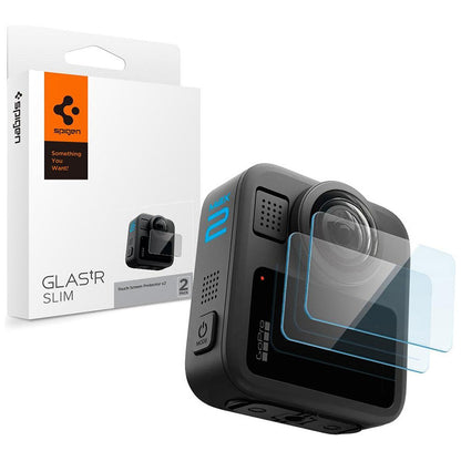 Pellicola Protettiva Schermo Spigen GlastR Slim per GoPro Max 2, Set 2 pezzi, Vetro Temperato AGL11230
