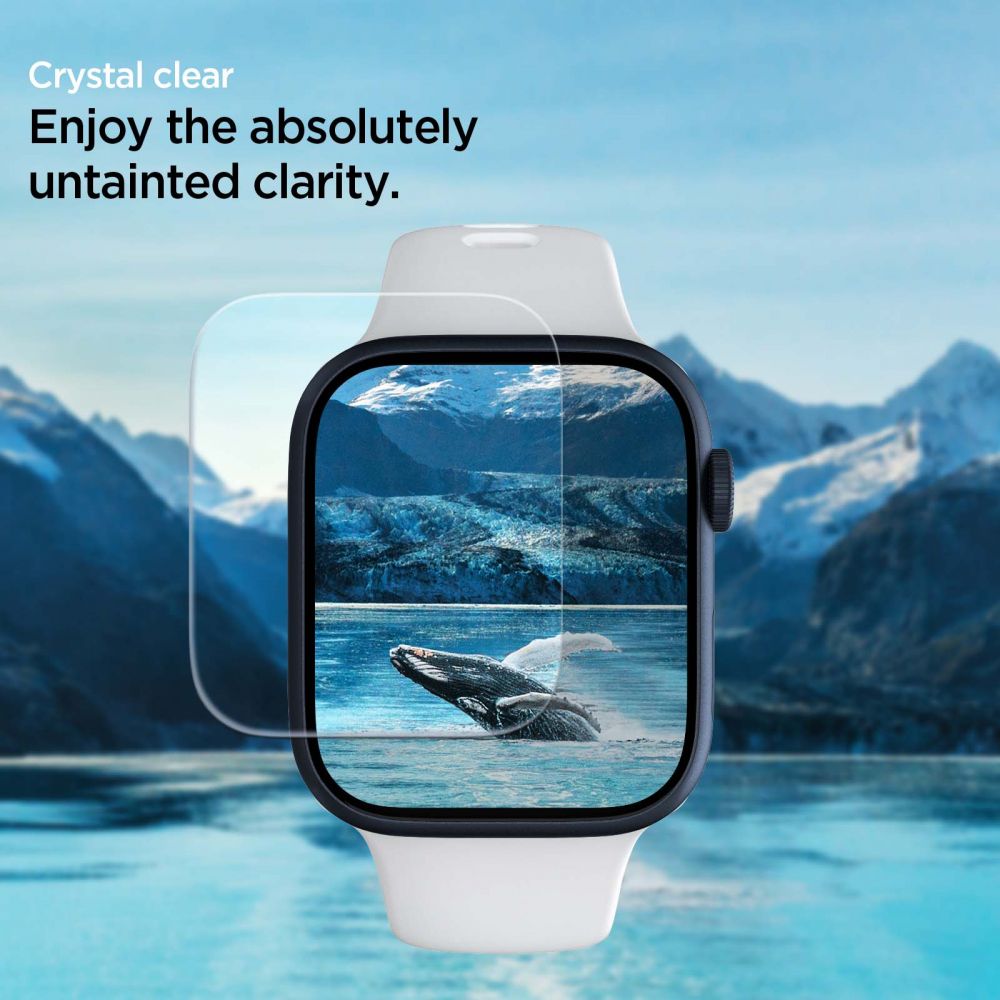 Pellicola Protettiva Spigen Neo Flex per Apple Watch 45mm / 44mm / 42mm Series, Set 3 pezzi, Plastica AFL04049