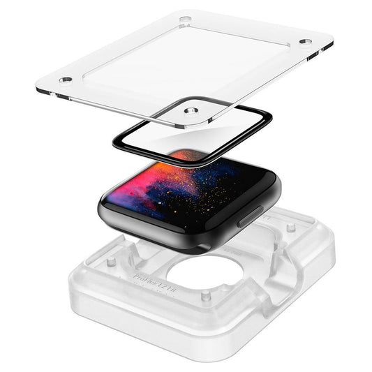 Pellicola Protettiva Spigen ProFlex EZ FIT per Apple Watch 44mm Series, Set 2 pezzi, Vetro Flessibile, Nero