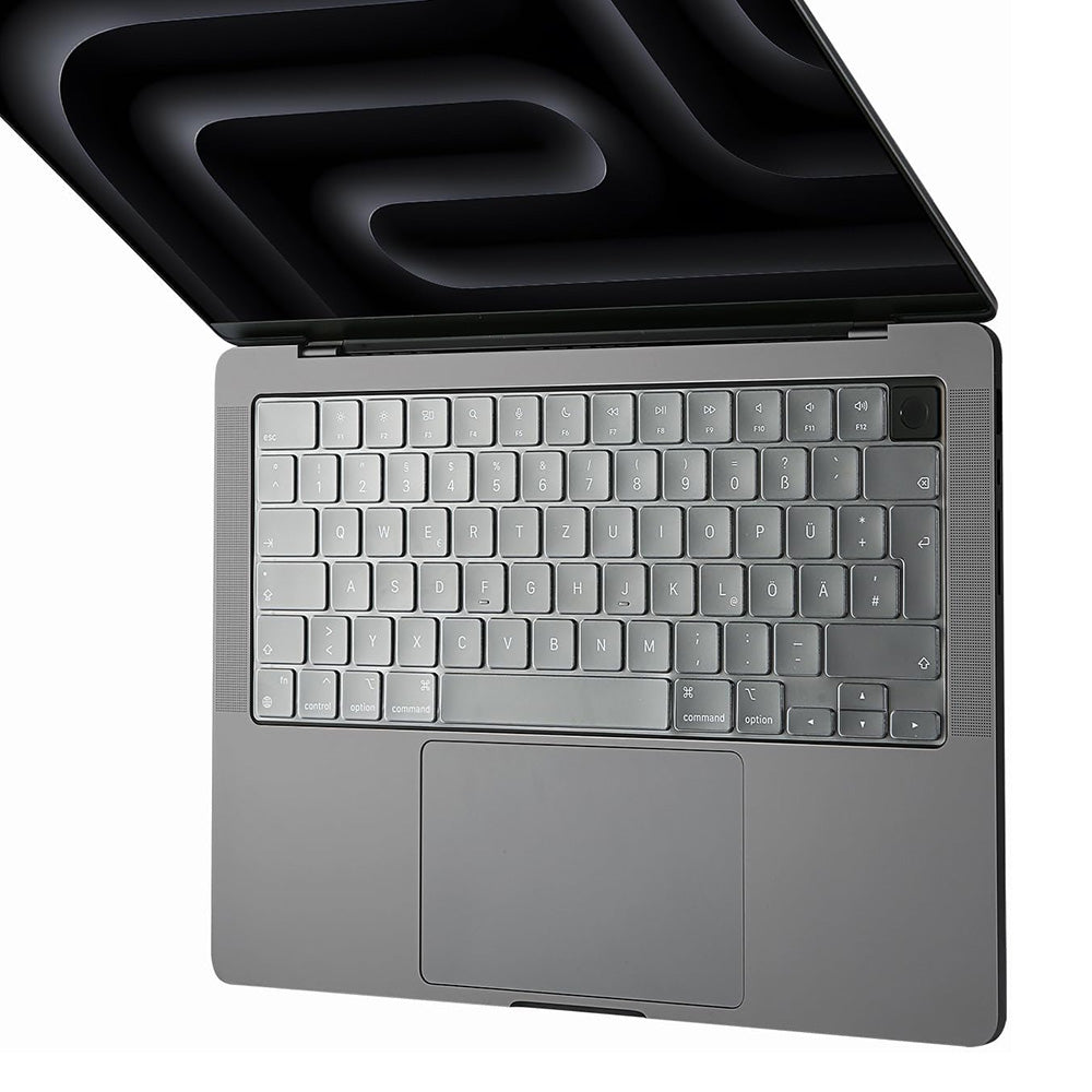 Custodia Protettiva per Tastiera Techsuit PureTypeX per Apple MacBook Pro 14 (2021 - 2024) / Air 13 (2022 - 2025) / Air 15 (2022 - 2025), Trasparente