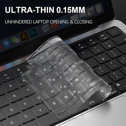 Custodia Protettiva per Tastiera Techsuit PureTypeX per Apple MacBook Pro 14 (2021 - 2024) / Air 13 (2022 - 2025) / Air 15 (2022 - 2025), Trasparente