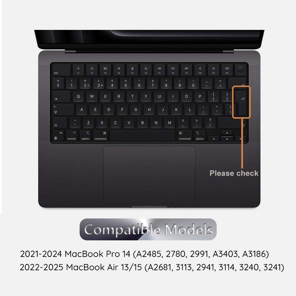 Custodia Protettiva per Tastiera Techsuit PureTypeX per Apple MacBook Pro 14 (2021 - 2024) / Air 13 (2022 - 2025) / Air 15 (2022 - 2025), Trasparente