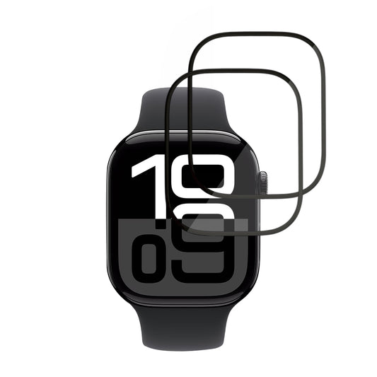 Pellicola Protettiva Techsuit Nano Flex per Apple Watch Series 10 / 11 46mm, Set 2 pezzi, Plastica, Nera