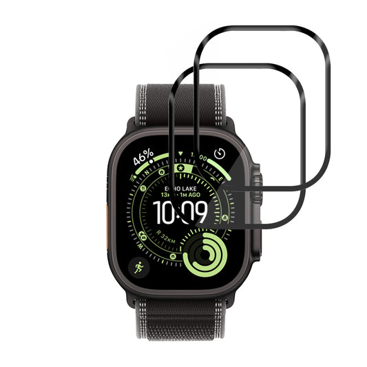 Pellicola Protettiva Techsuit Nano Flex per Apple Watch Ultra Series, Set 2 pezzi, Plastica, Nera