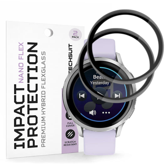 Pellicola Protettiva Techsuit Nano Flex per Garmin Venu 4 41mm, Set 2 pezzi, Plastica, Nera