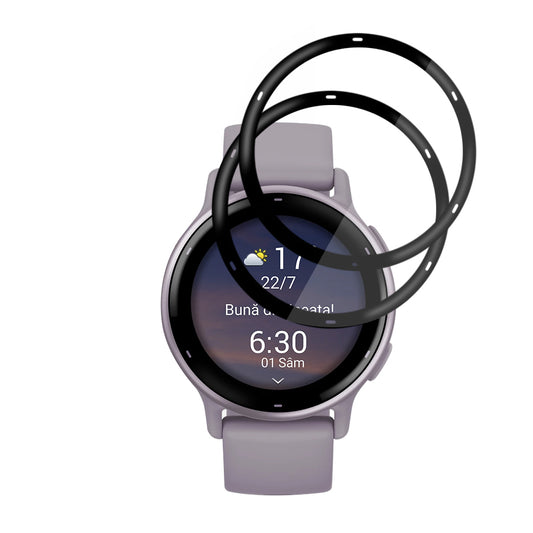 Pellicola Protettiva Techsuit Nano Flex per Garmin Vivoactive 5, Set 2 pezzi, Plastica, Nera