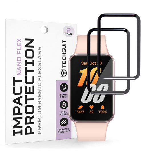 Pellicola Protettiva Techsuit Nano Flex per Samsung Galaxy Fit3 R39M, Set 2 pezzi, Plastica, Nera