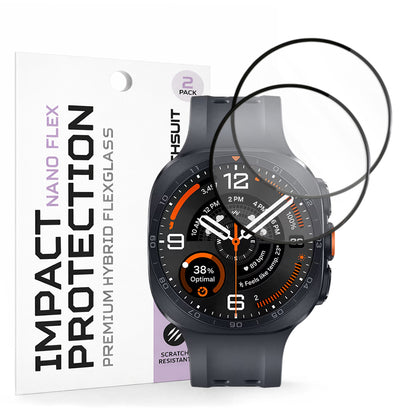 Pellicola Protettiva Techsuit Nano Flex per Samsung Galaxy Watch Ultra2, Plastica, Set 2 pezzi, Nera