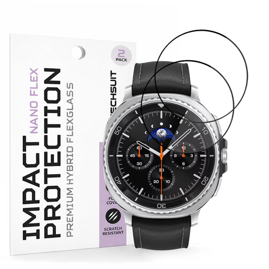 Pellicola Protettiva Techsuit Nano Flex per Samsung Galaxy Watch8 Classic, Set 2 pezzi, Plastica, Nera