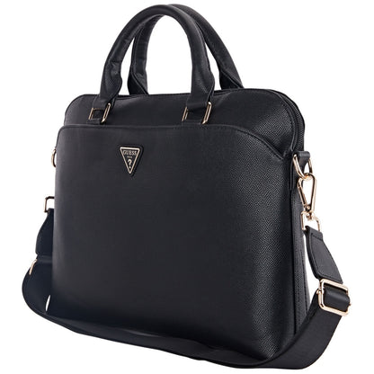 Borsa Guess Grained Triangle Logo per Laptop 15 pollici, Nera