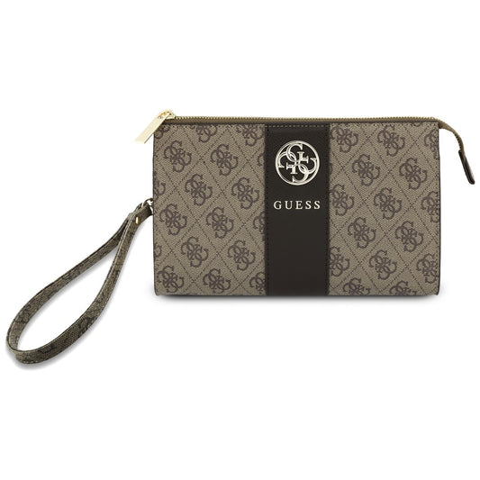 Borsa universale per telefono, Guess, 4G Round Classic Logo Stripe, marrone