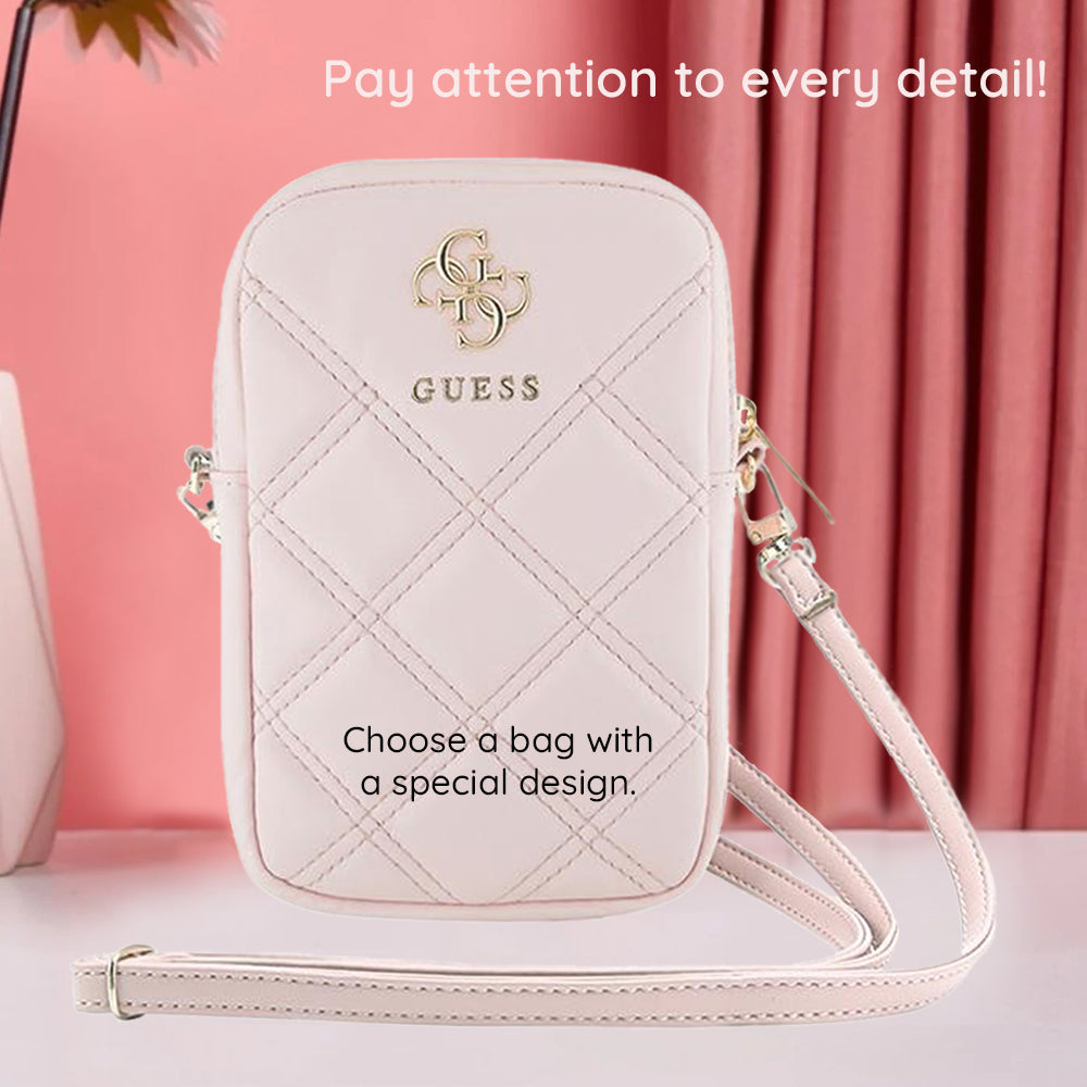 Borsa Universale per Telefono, Guess, Quilted 4G, Nera