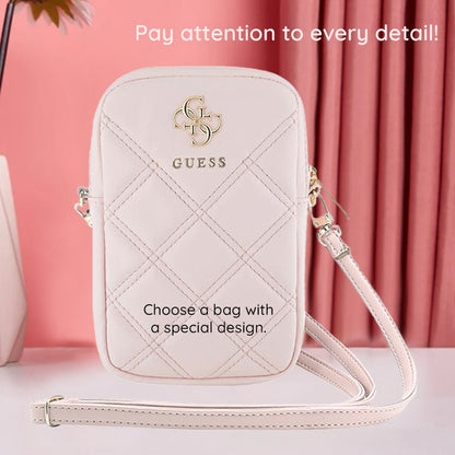 Borsa Universale per Telefono, Guess, Quilted 4G, Nera