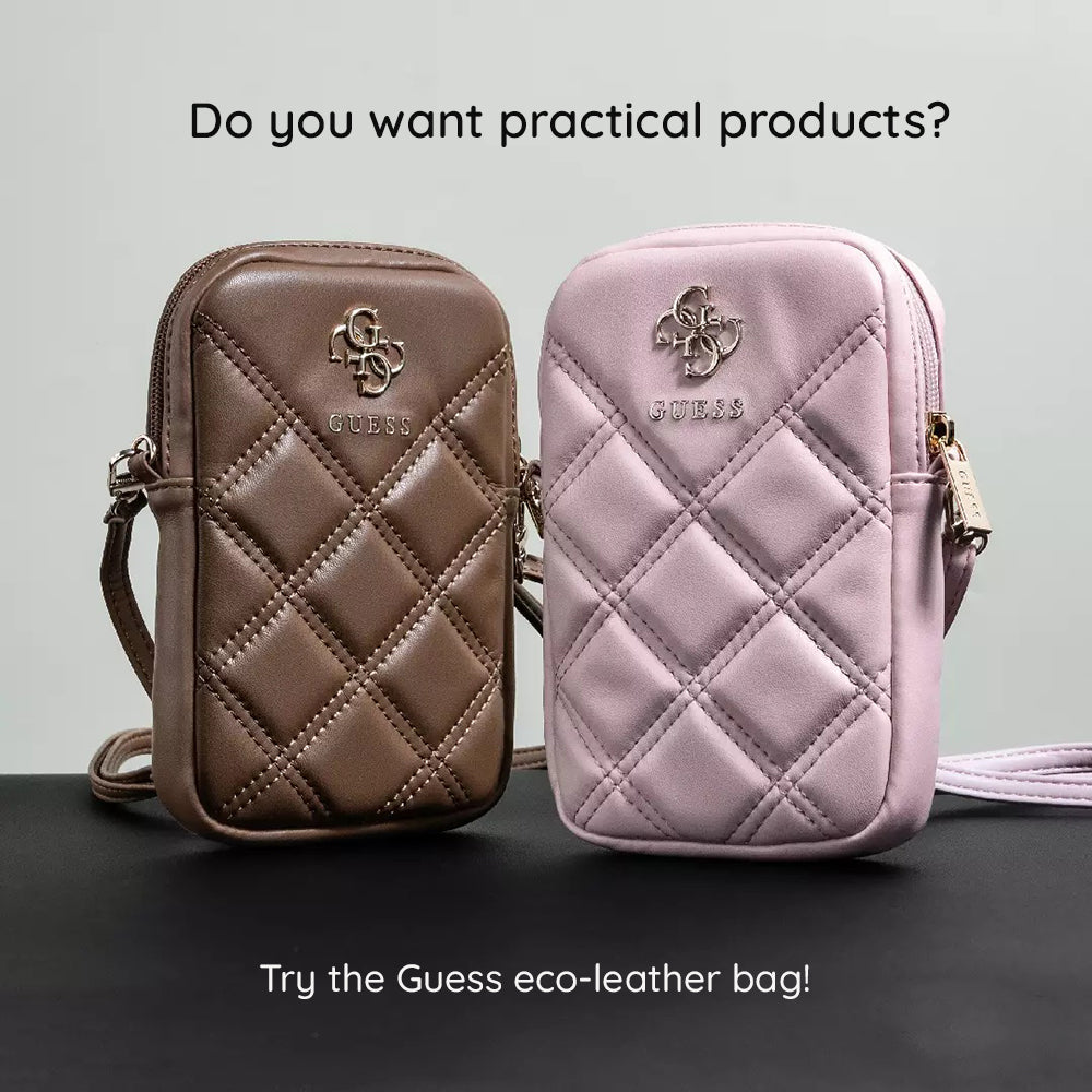 Borsa Universale per Telefono, Guess, Quilted 4G, Nera