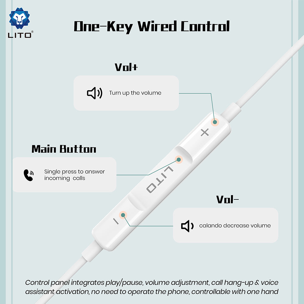 Handsfree 3.5m Lito LF01A, White