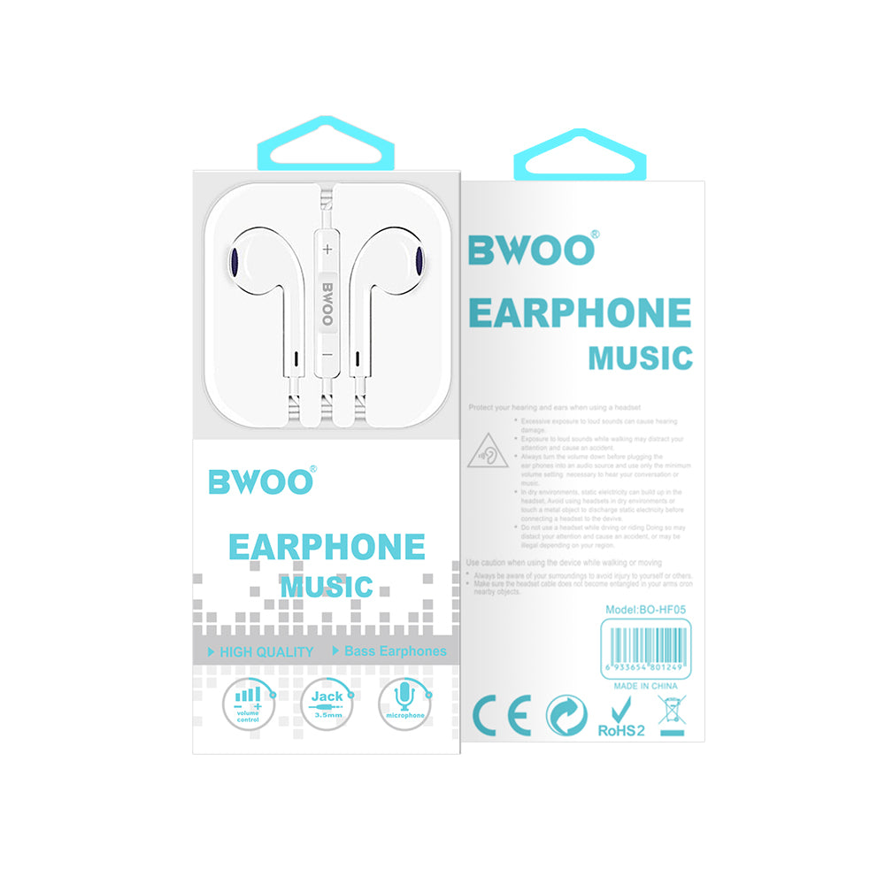 Auricolari 3.5mm BWOO HF05, Bianco
