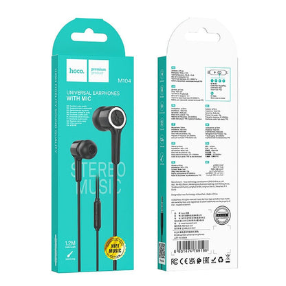 Handsfree 3.5mm HOCO M104, Nero
