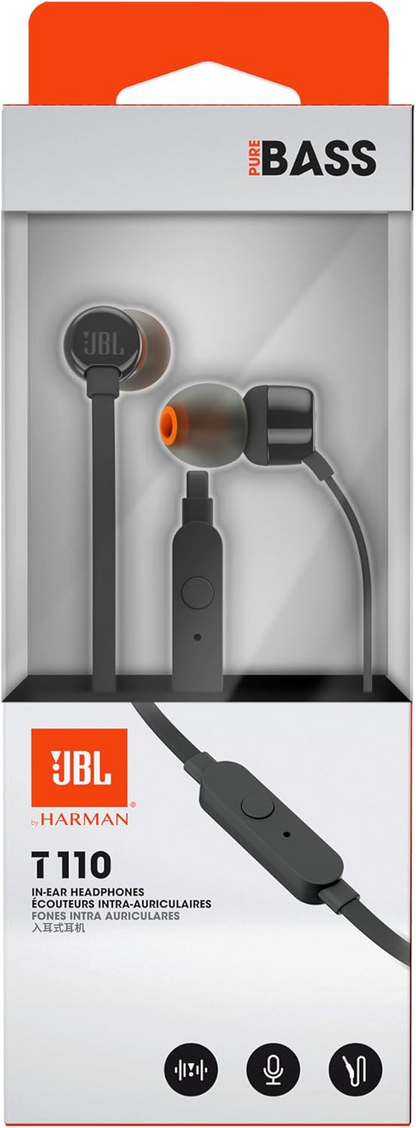 Handsfree 3.5mm JBL T110, Nero JBLT110BLK