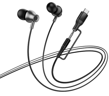 Auricolare 3.5mm / USB-C HOCO M119A, Nero
