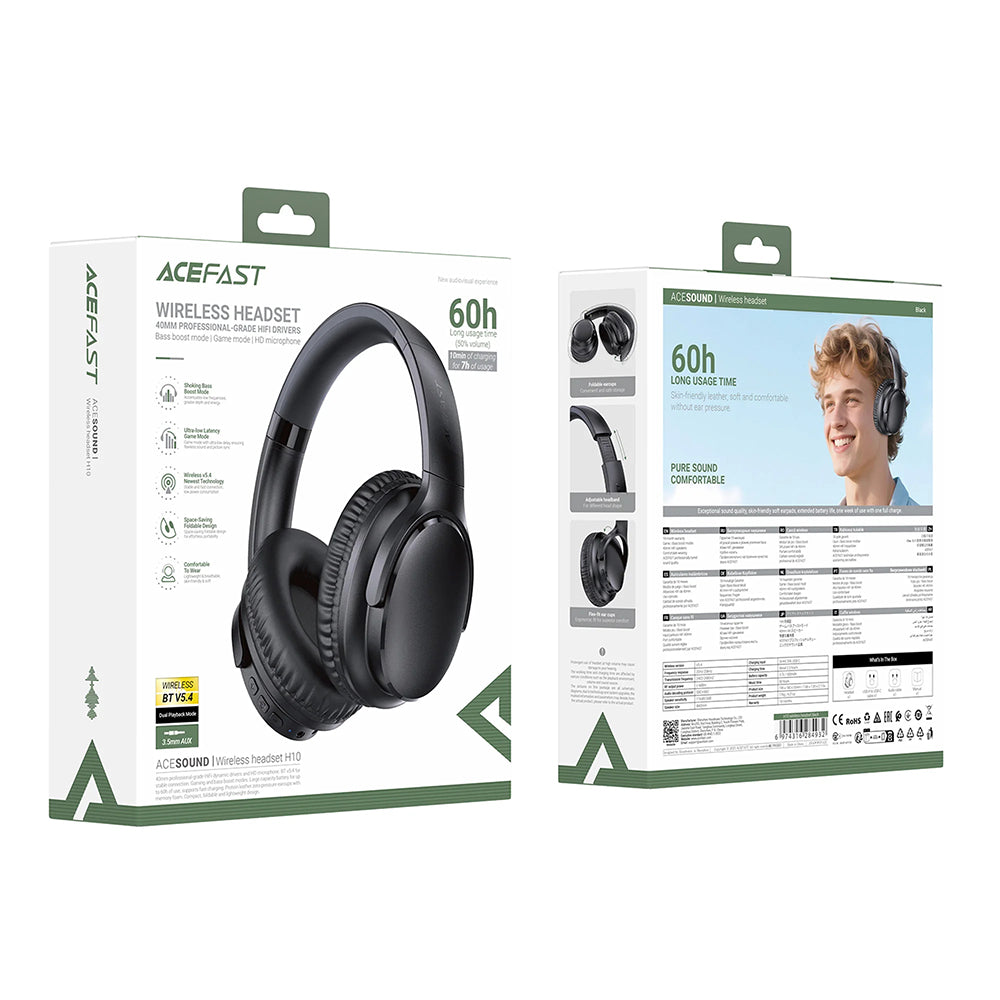 Auricolare Bluetooth Acefast H10, A2DP, Nero
